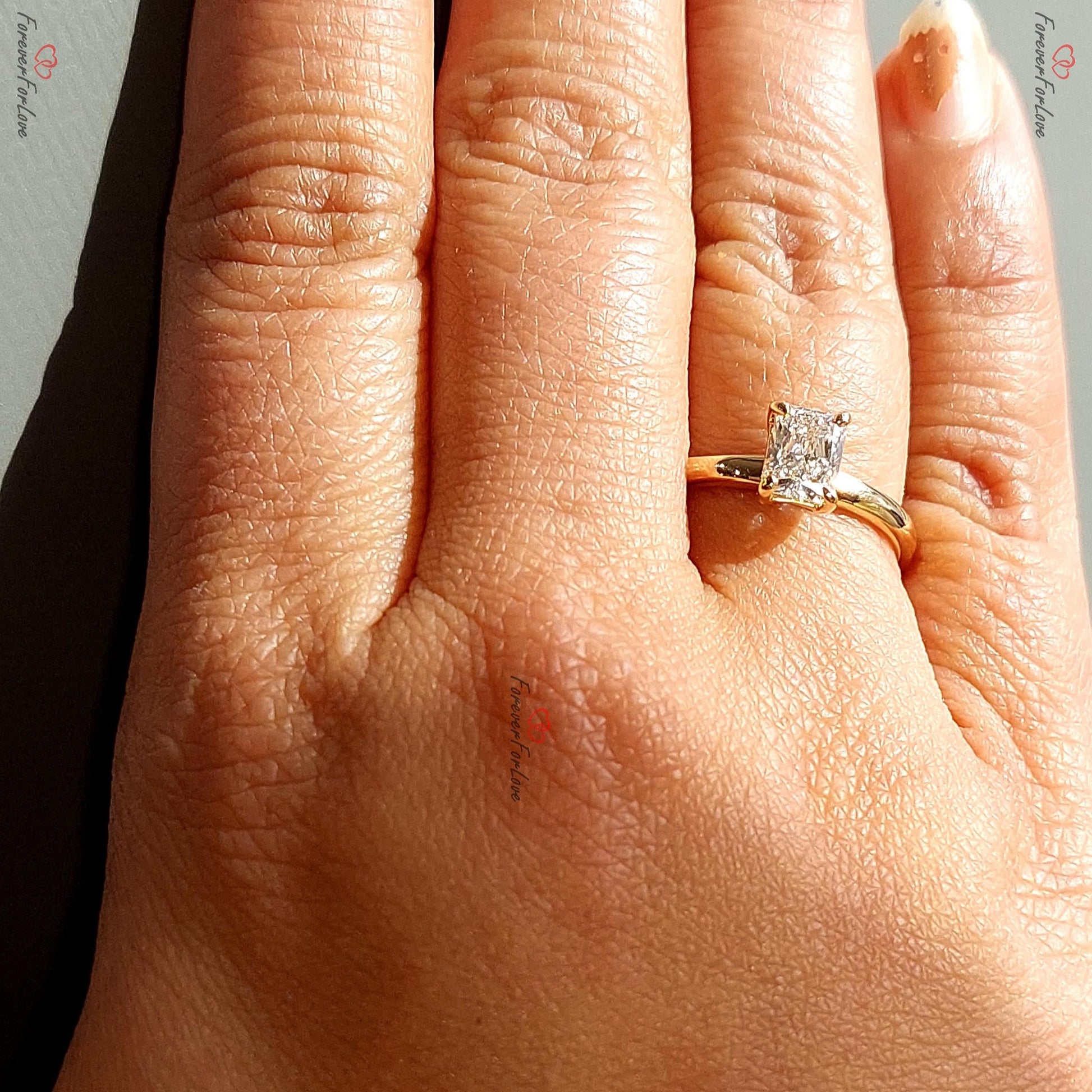 1.01 Ct IGI Certified Radiant Lab Diamond Solitaire Engagement Ring