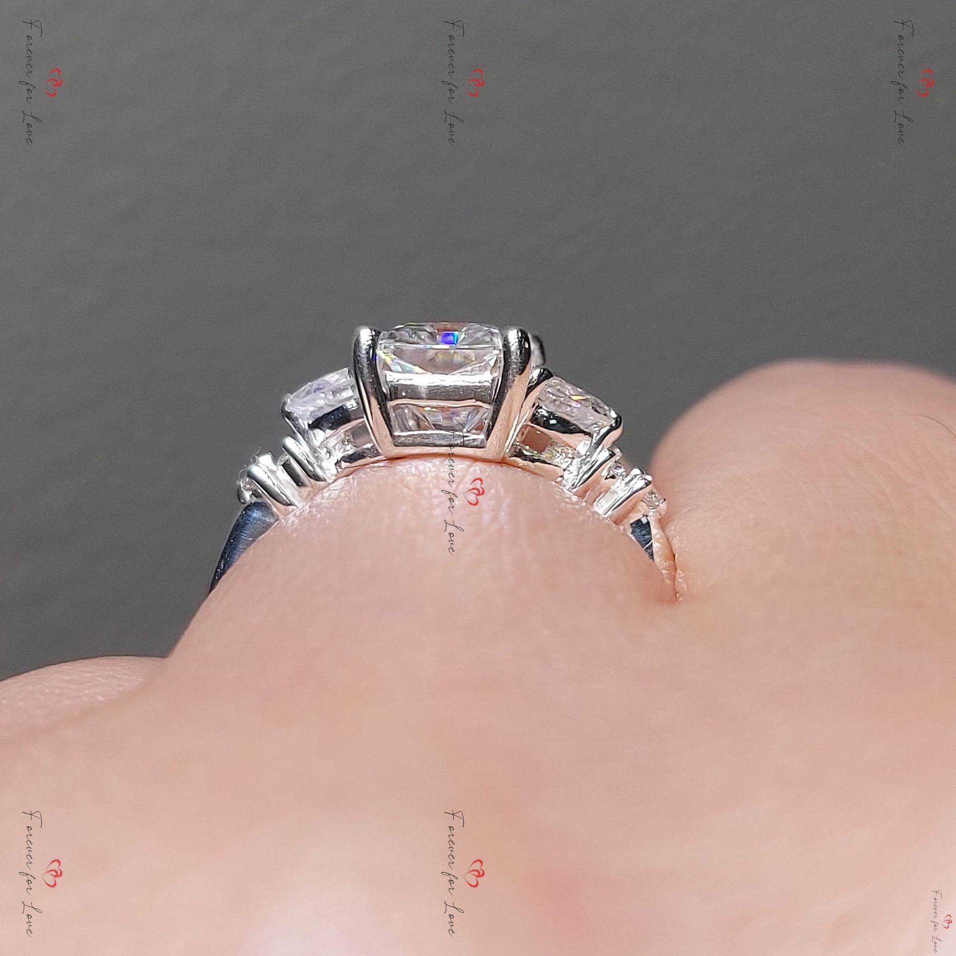 Radiant Diamond, Moissanite Eternity Band