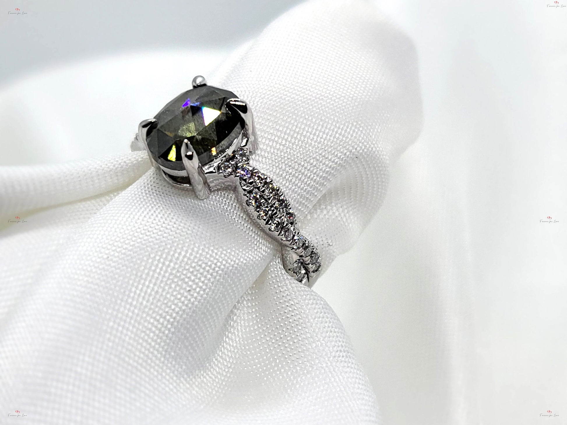 Oval Natural Diamond Solitaire Engagement Ring