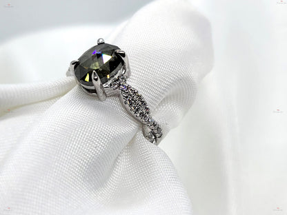 Oval Natural Diamond Solitaire Engagement Ring