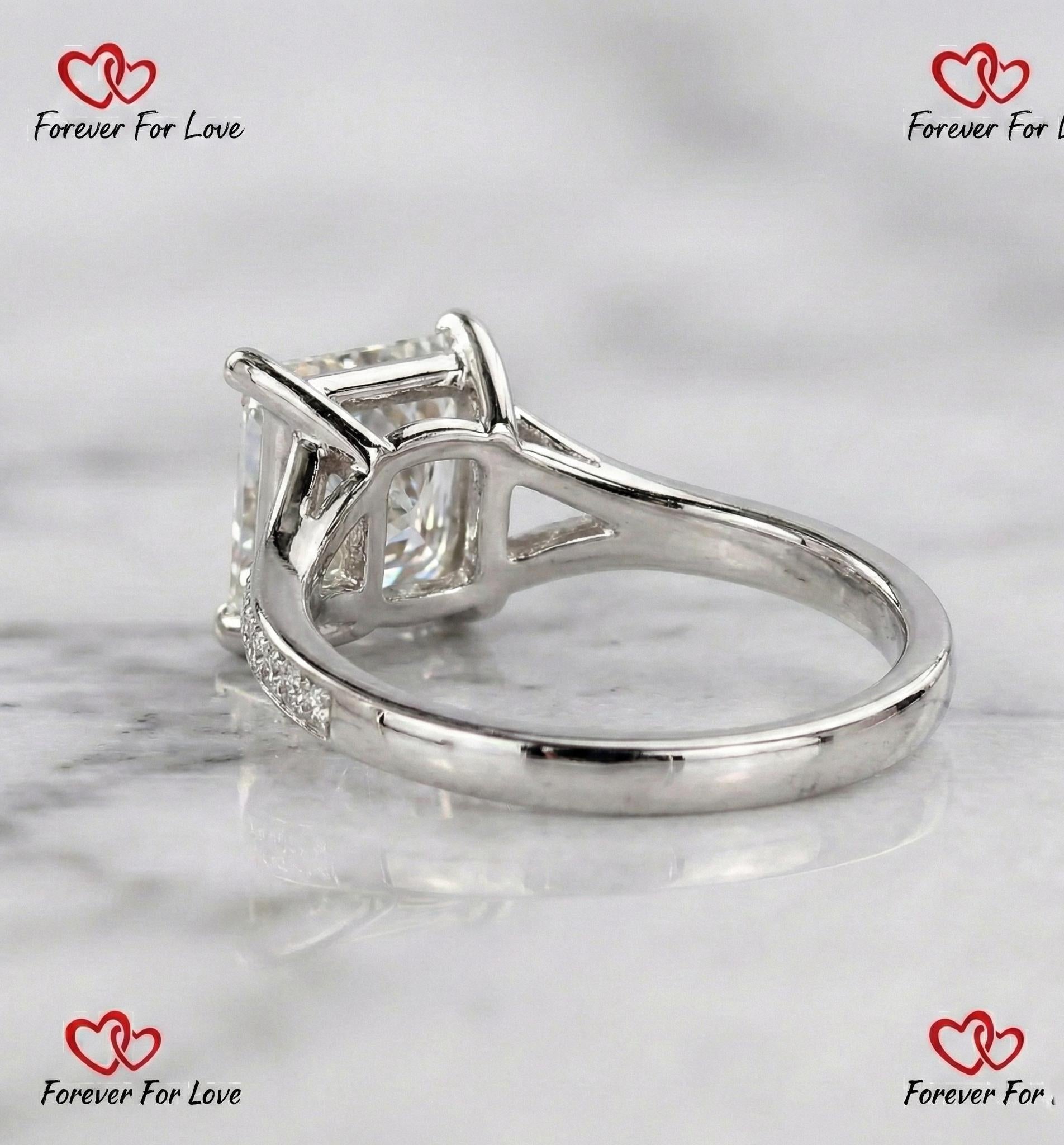 3.1 Ct IGI Certified Princess Lab Diamond Engagement Ring
