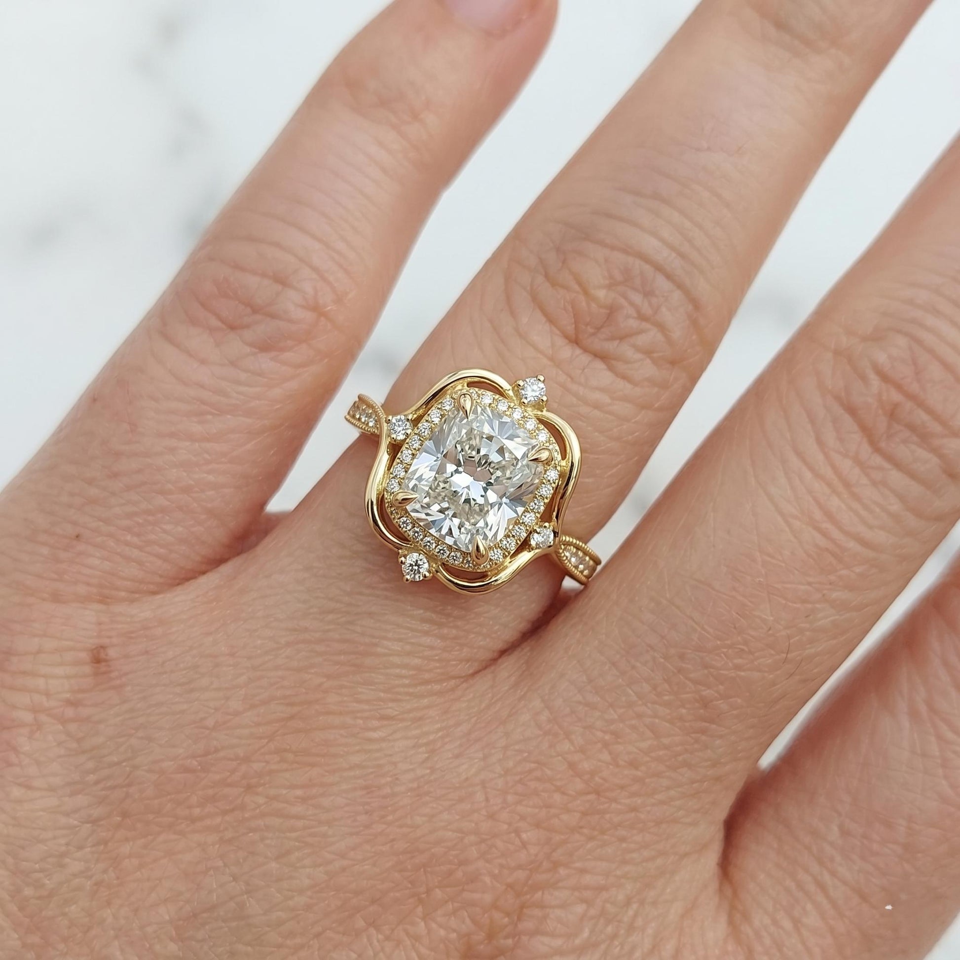 IGI Certified Cushion Lab Diamond Engagement Ring
