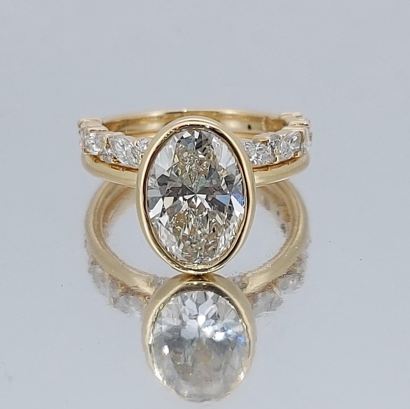 3.1 Ct Oval Lab Diamond Engagement Ring