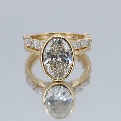 3.1 Ct Oval Lab Diamond Engagement Ring