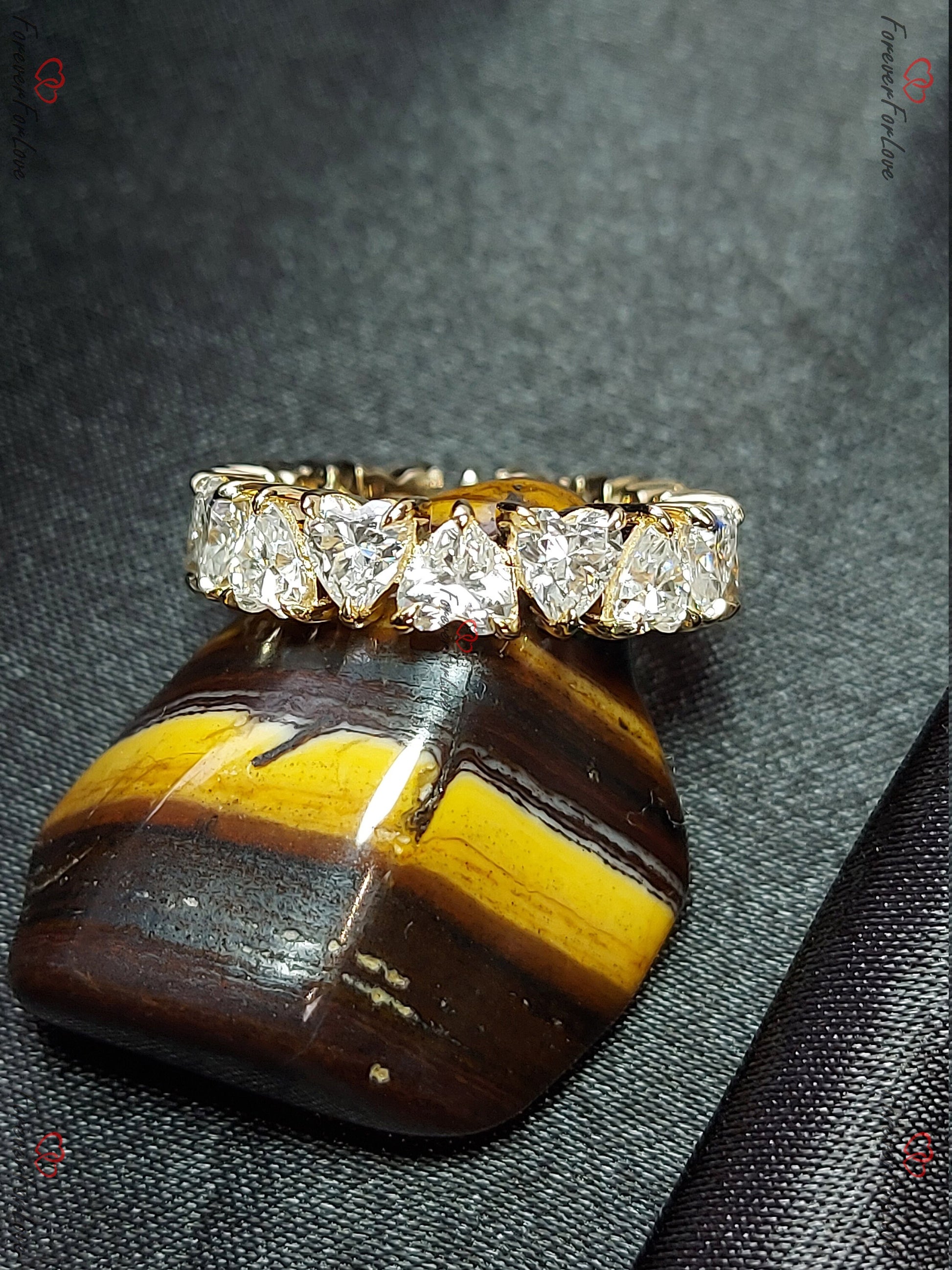 Heart Moissanite Full Eternity Band