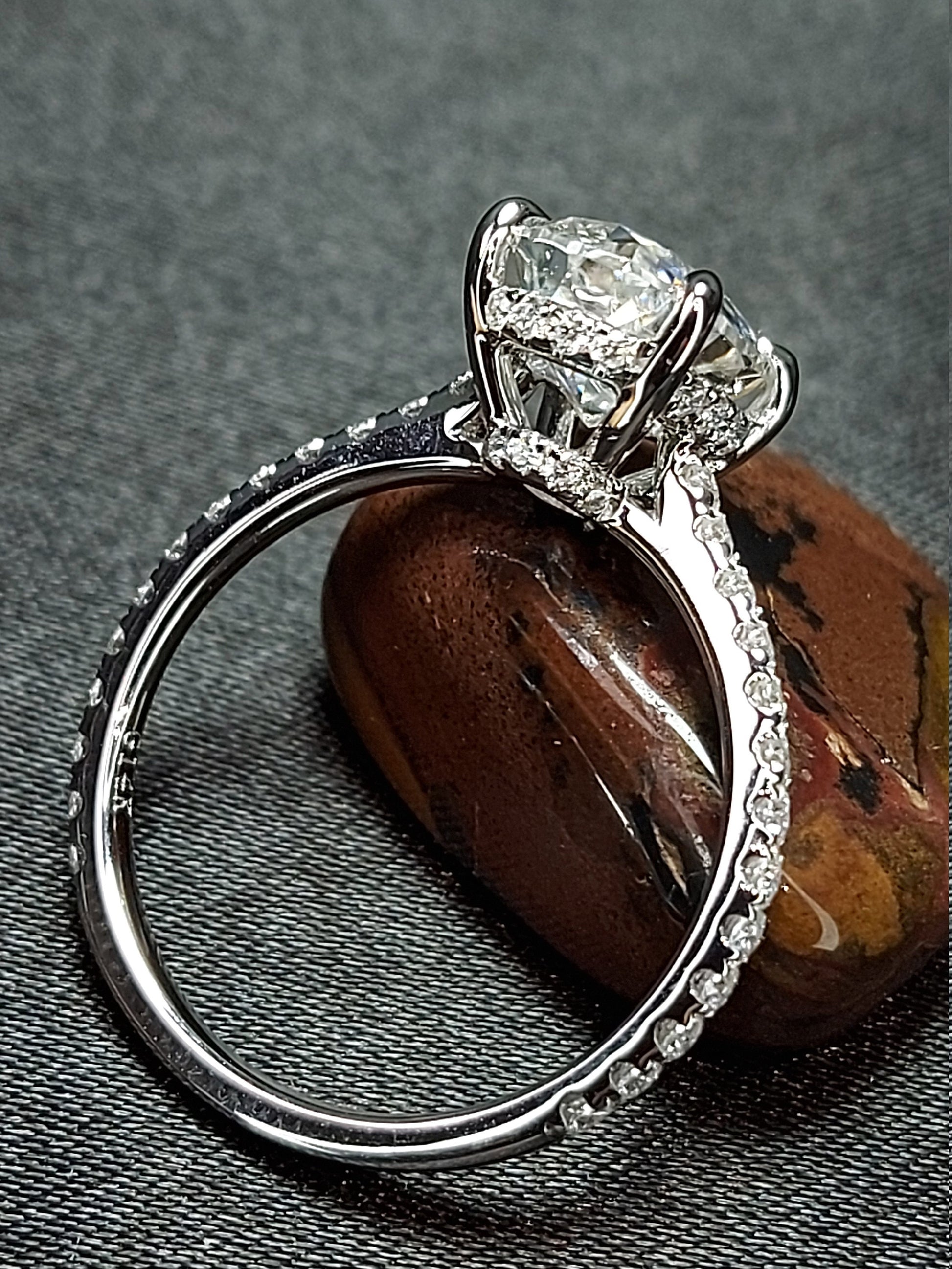 Oval Moissanite Hidden Halo Engagement Ring