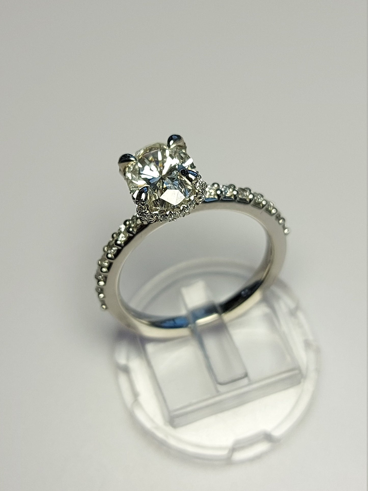2.5 Ct Oval VVS2 Diamond Engagement Ring Oval cut 1Ct Moissanite Brilliant Cut engagement ring in 935 Argentium Silver — custom handcrafted by Forever For Love