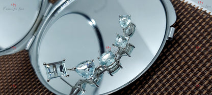Aquamarin-Ohrringe, Geburtsstein März Geschenk, Geburtsstein Ohrringe März, Brautjungfern-Ohrringe, Geburtstagsgeschenk, Aquamarin-Hängeohrringe.