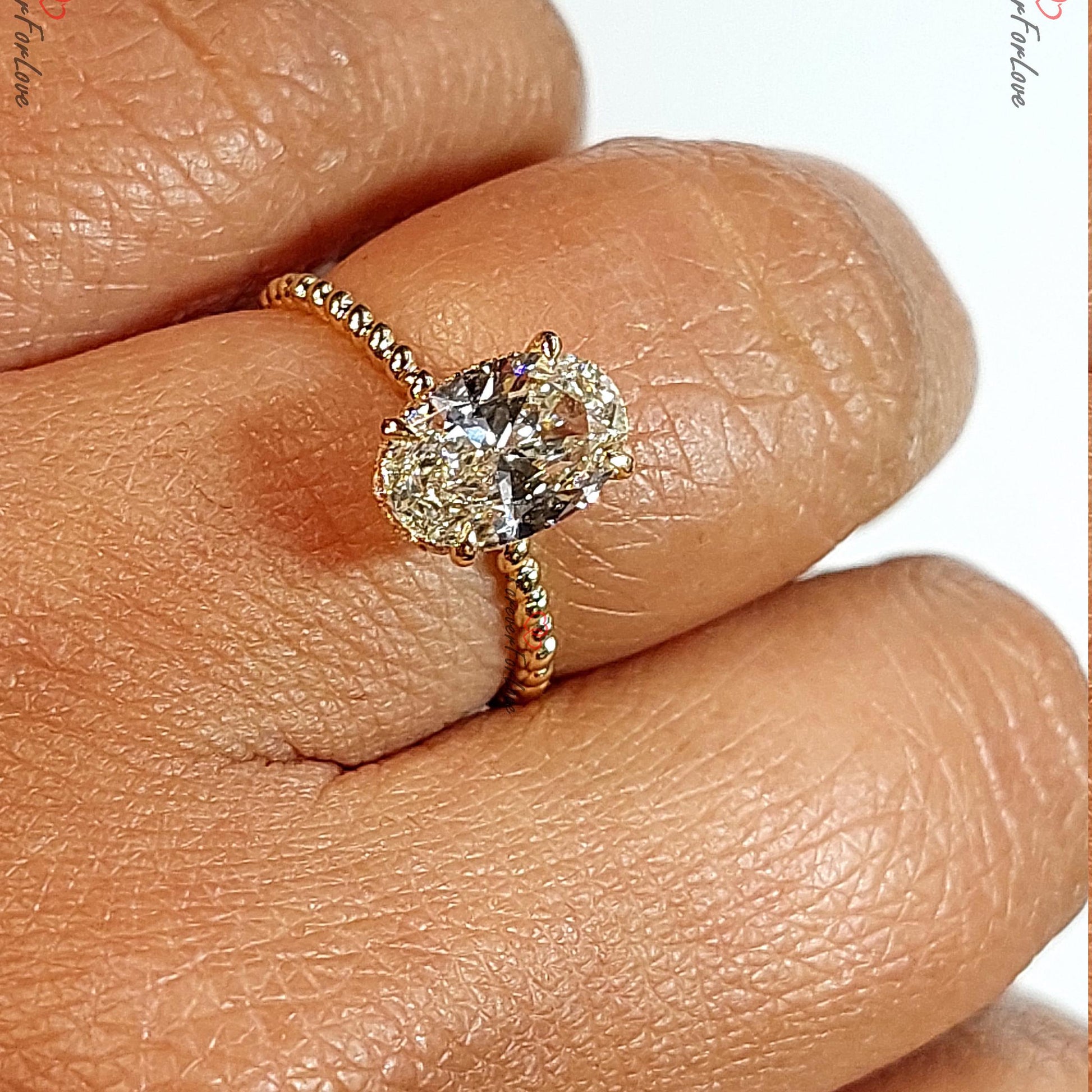 1.30 Ct IGI Certified Oval Lab Diamond Hidden Halo Engagement Ring