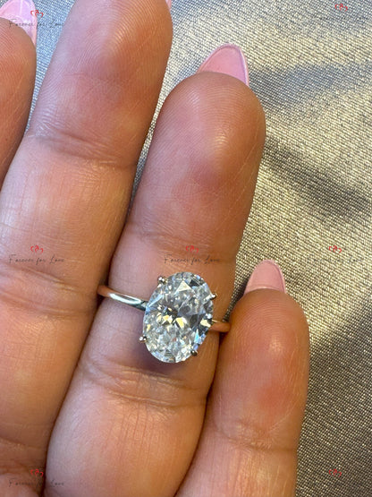 Oval Engagement Ring, 3.5Ct hybrid Crushed ice Oval 11*8mm Moissanite engagement ring, diamond double hidden halo ring,.