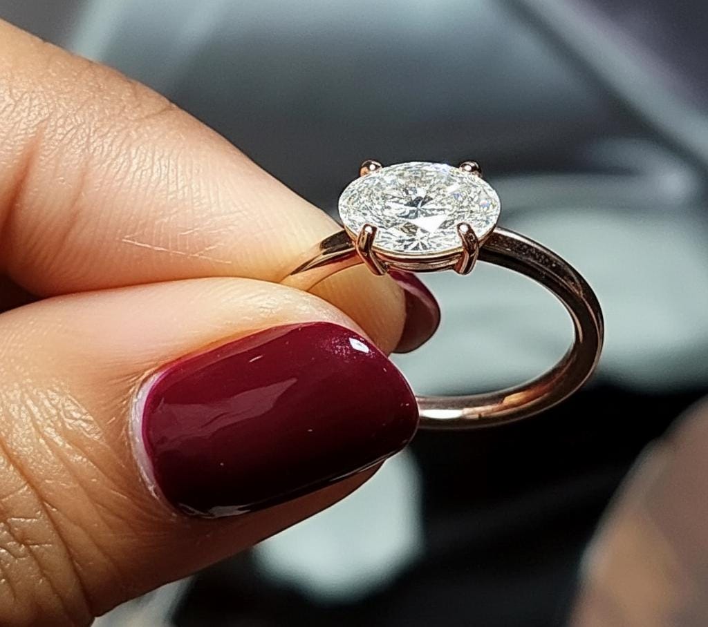 2 Ct IGI Certified Oval Lab Diamond Solitaire Engagement Ring