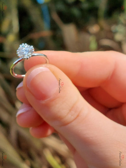 2 Ct Round Lab Diamond Solitaire Engagement Ring