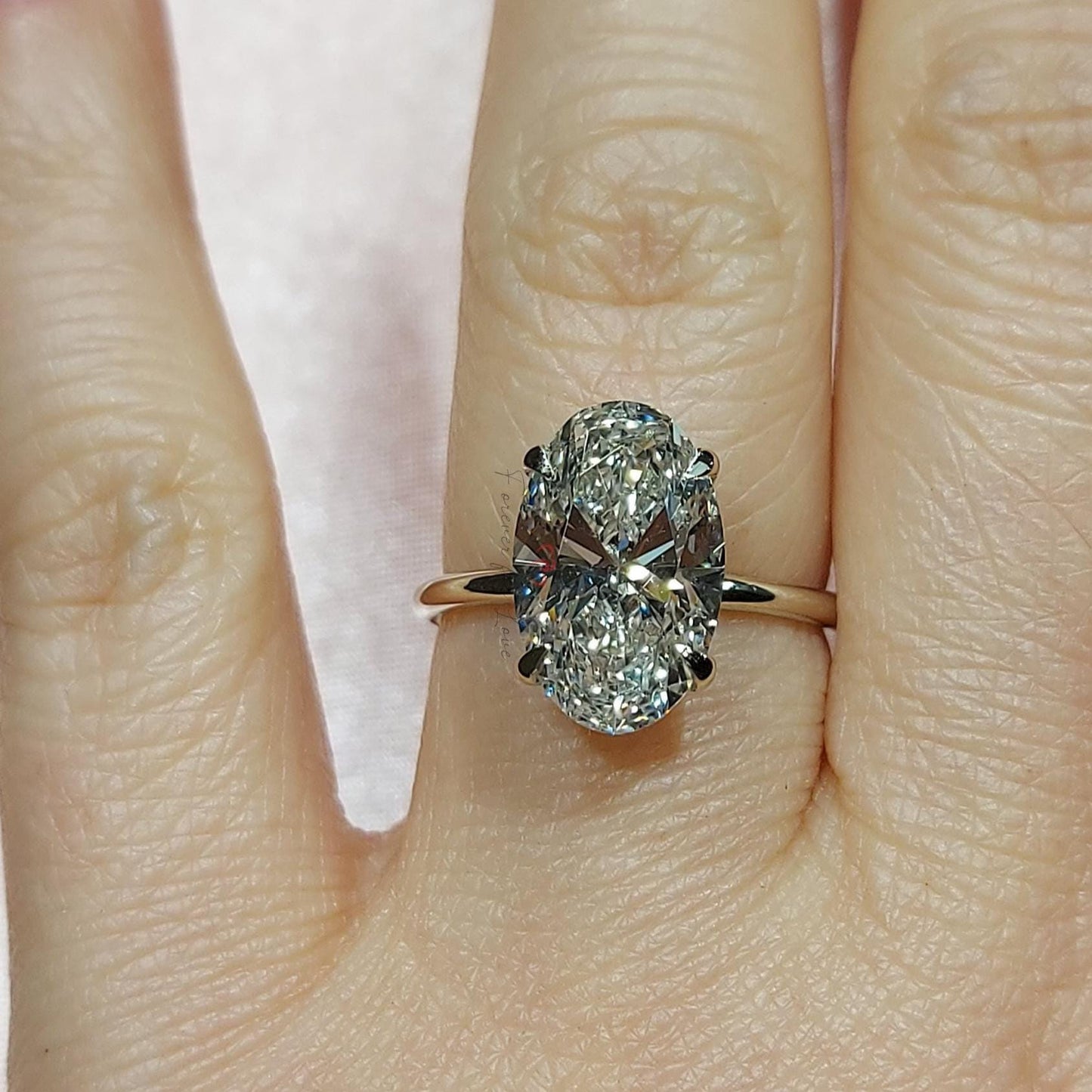 4 Ct IGI Certified Oval Diamond Engagement Ring Oval cut 1Ct Moissanite Brilliant Cut engagement ring in 935 Argentium Silver — custom handcrafted by Forever For Love