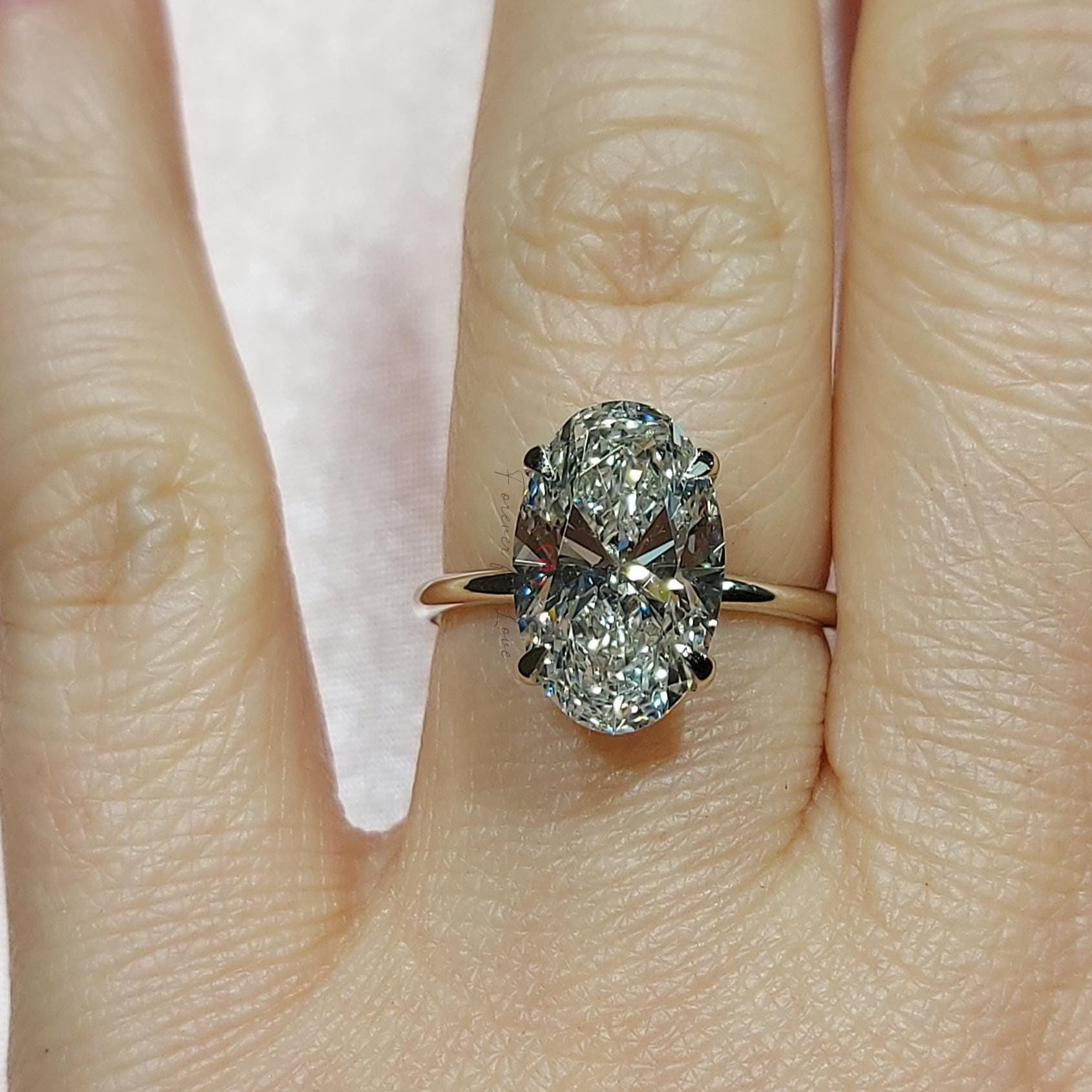 4 Ct IGI Certified Oval Diamond Engagement Ring