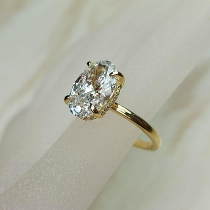 3 Ct Oval Lab Diamond Engagement Ring