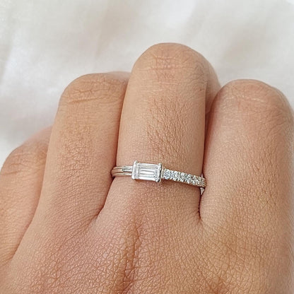 Baguette Lab Diamond Stacking Ring