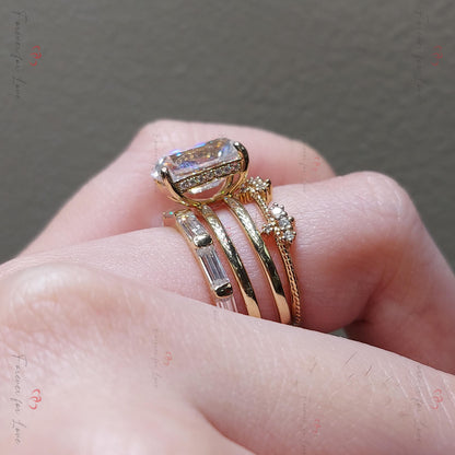 Baguette Lab Diamond Half Eternity Band