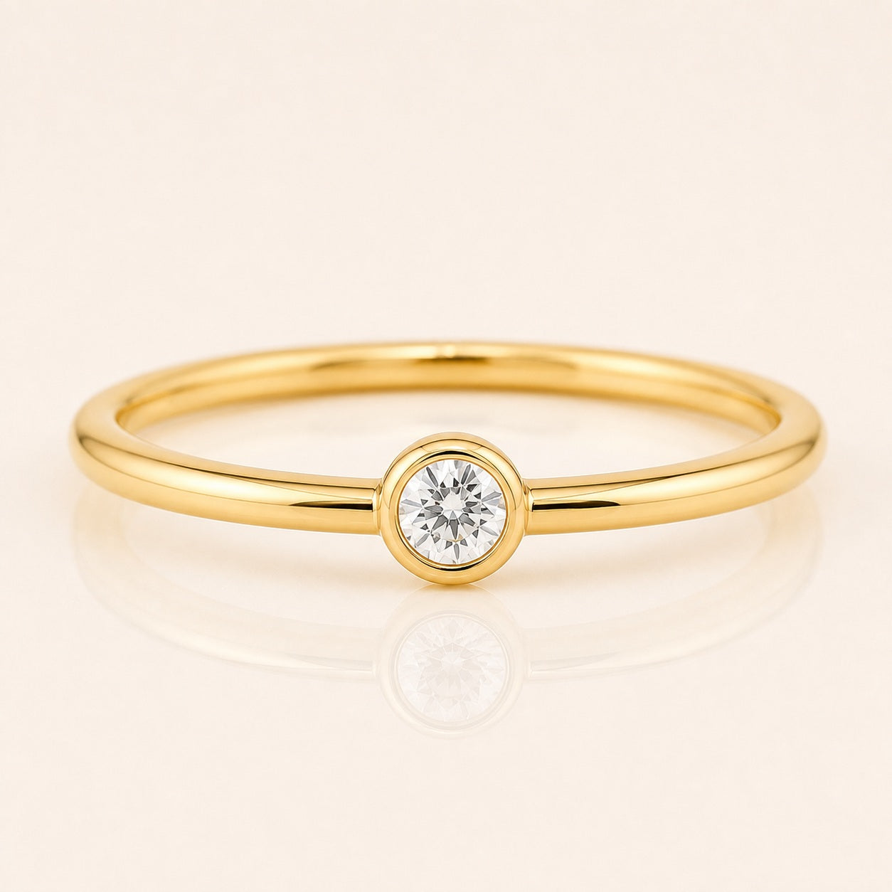 Diamond Bezel Stack Birthstone Ring
