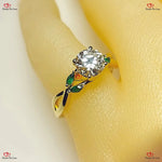 Twig Moissanite Engagement Ring – Vintage Rose Gold Floral Leaf Diamond Wedding Ring Forever For Love