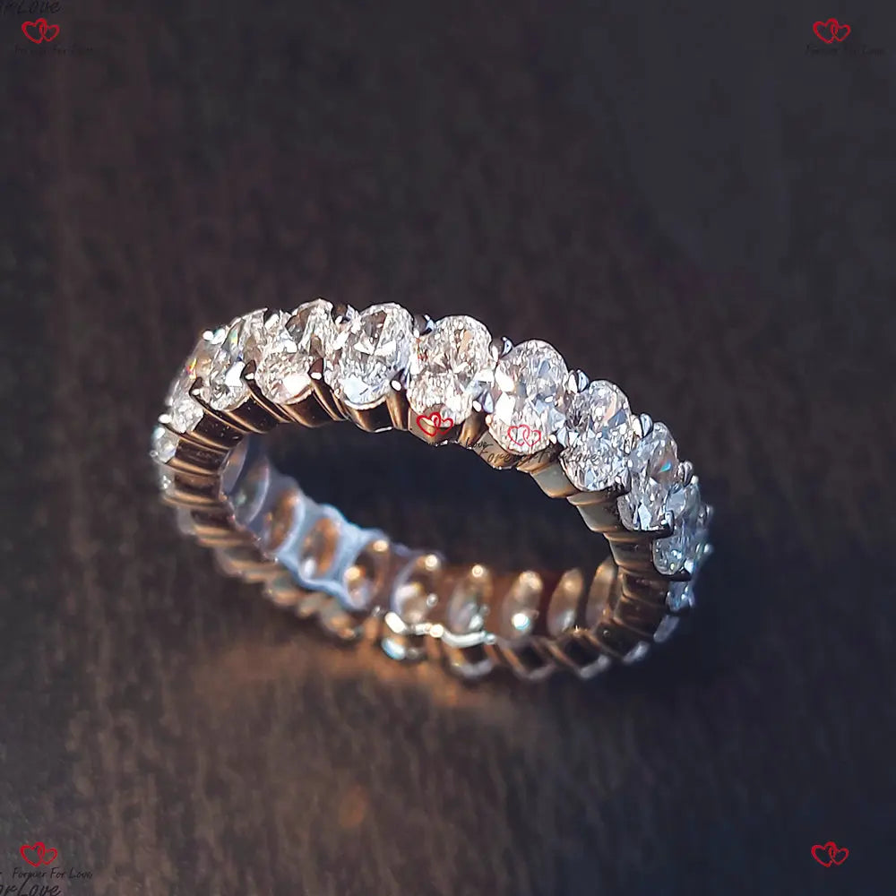 Oval Diamond Lab Grown Full Eternity Band | Certified Oval Diamond Band in Platinum | Full Eternity Wedding Ring