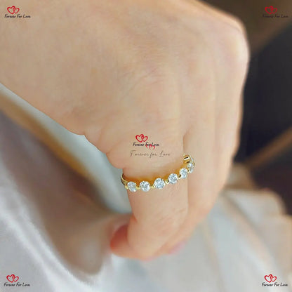 Round Lab Grown Diamond Wedding Band - 2.5 MM Round Lab Created Band Floating Bubble Solid Gold Enhancer
