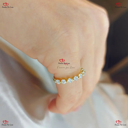 Round Lab Grown Diamond Wedding Band - 2.5 MM Round Lab Created Band Floating Bubble Solid Gold Enhancer