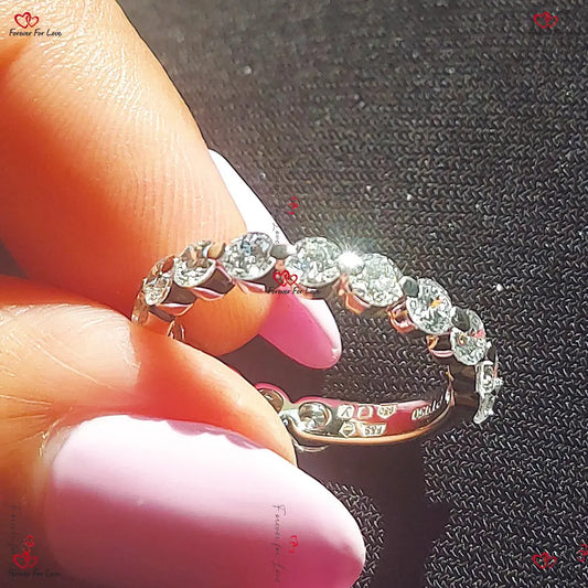 Round Lab Grown Diamond Wedding Band - 3 MM Round Lab Created Band in Solid Gold