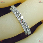 Vintage Round Cut Half Eternity Wedding Band Forever For Love