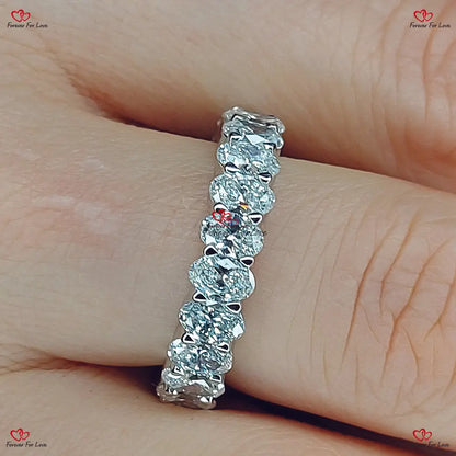 Oval Diamond Lab Grown Full Eternity Band | Certified Oval Diamond Band in Platinum | Full Eternity Wedding Ring