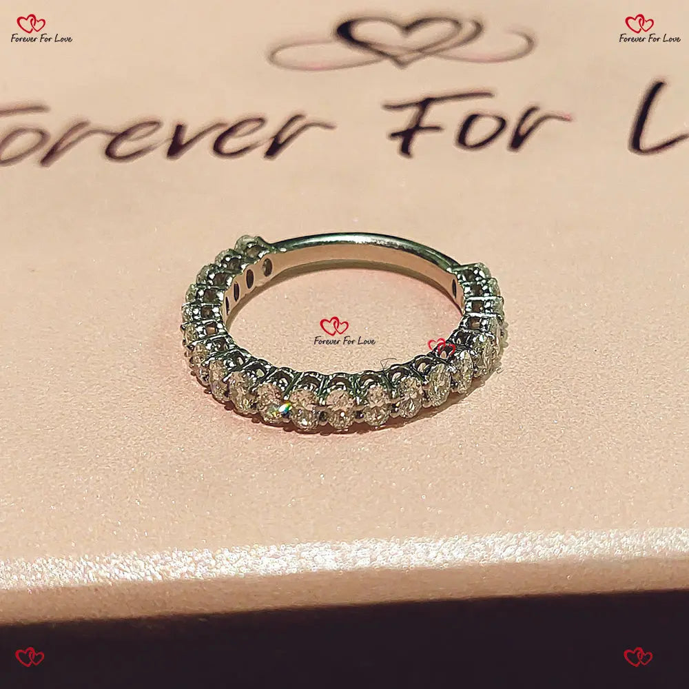 Oval Lab Grown Diamond Three-Quarter Eternity Band - Solid Gold/Platinum