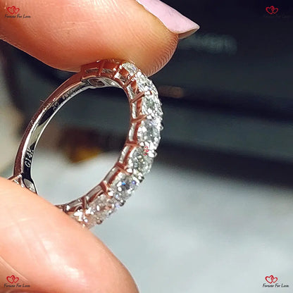 3 MM Round Lab Grown Diamond Band - Round Brilliant Cut Wedding Band Promise Ring Stackable Band in Platinum or Solid Gold
