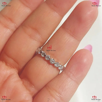 Round Lab Grown Diamond Wedding Band - 3 MM Round Lab Created Band in Solid Gold