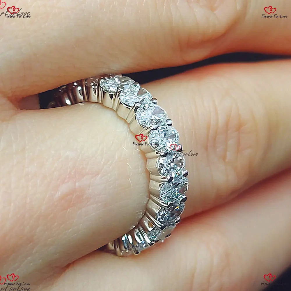 Oval Diamond Lab Grown Full Eternity Band | Certified Oval Diamond Band in Platinum | Full Eternity Wedding Ring