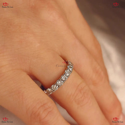 3 MM Round Lab Grown Diamond Band - Round Brilliant Cut Wedding Band Promise Ring Stackable Band in Platinum or Solid Gold