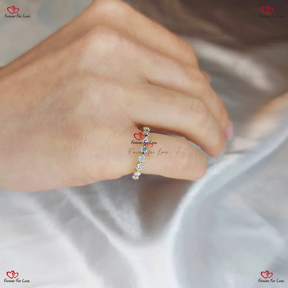 Round Lab Grown Diamond Wedding Band - 2.5 MM Round Lab Created Band Floating Bubble Solid Gold Enhancer
