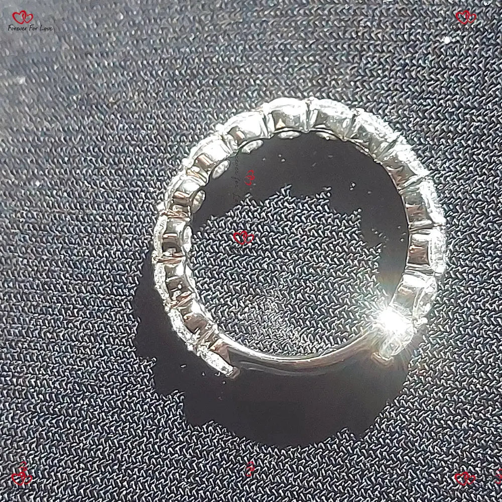 Round Lab Grown Diamond Wedding Band - 3 MM Round Lab Created Band in Solid Gold Round cut Moissanite Brilliant Cut engagement ring in 935 Argentium Silver — custom handcrafted by Forever For Love