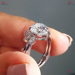 Vintage Pear Cut Lab Created Diamond Ring | Pear Engagement Ring | Pear Diamond Wedding Set for Women | Anniversary Gift for Her | Platinum Forever For Love