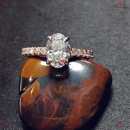 Oval Diamond Engagement Ring | IGI Certified Lab Diamond | Unique Oval with Accent Stones