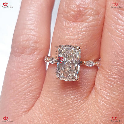 Unique Radiant Cut Diamond Engagement Ring