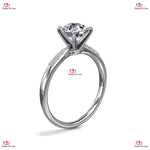 Vintage Certified Natural Round Diamond Engagement Ring with Diamonds in Platinum Forever For Love