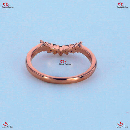 Charles and Colvard Oval Cut Forever One Bridal Set in Solid Rose Gold