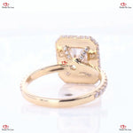 Eternal Radiance:  Radiant Cut Double Halo Moissanite Engagement Ring Forever For Love