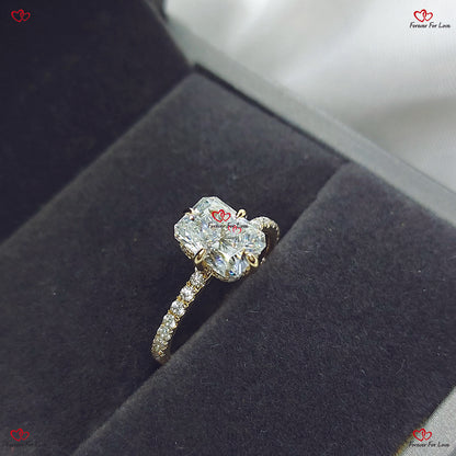 Unique Vintage Radiant Cut Moissanite Engagement Ring -  Radiant Diamond Solitaire