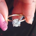 Round Brilliant Cut Engagement Ring - Solid Gold Forever For Love