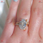 Vintage Oval Diamond Wedding Ring Set Forever For Love
