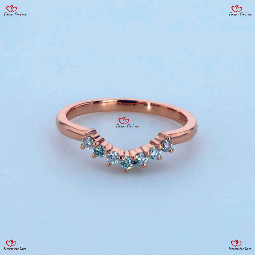 Charles and Colvard Oval Cut Forever One Bridal Set in Solid Rose Gold