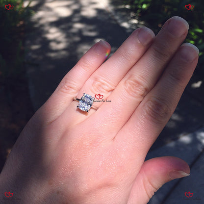 Radiant Splendor:  OEC Moissanite Engagement Ring in White Gold