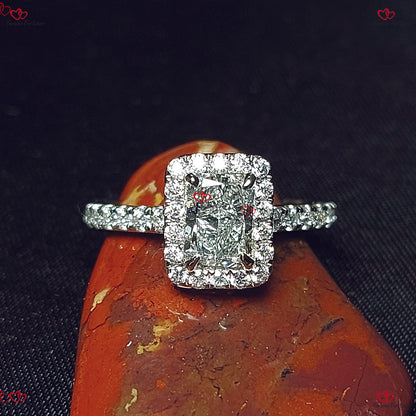 Radiant Cut Diamond Wedding Ring White Gold  IGI Certified  Lab Grown Radiant Diamond engagement Ring Halo Radiant Cut Diamond.