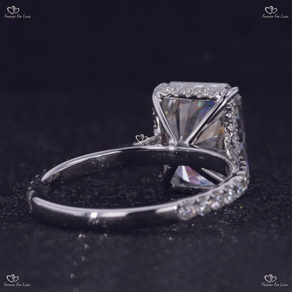 Radiant Cut Moissanite Engagement Ring  Forever One Moissanite