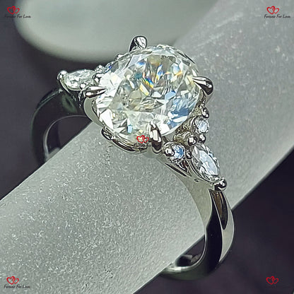 Vintage Oval Moissanite Engagement Ring Solid Gold Ring